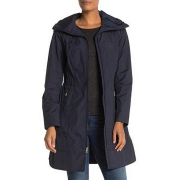 Cole Haan Packable Hooded Rain Jacket - Picture 1 of 15